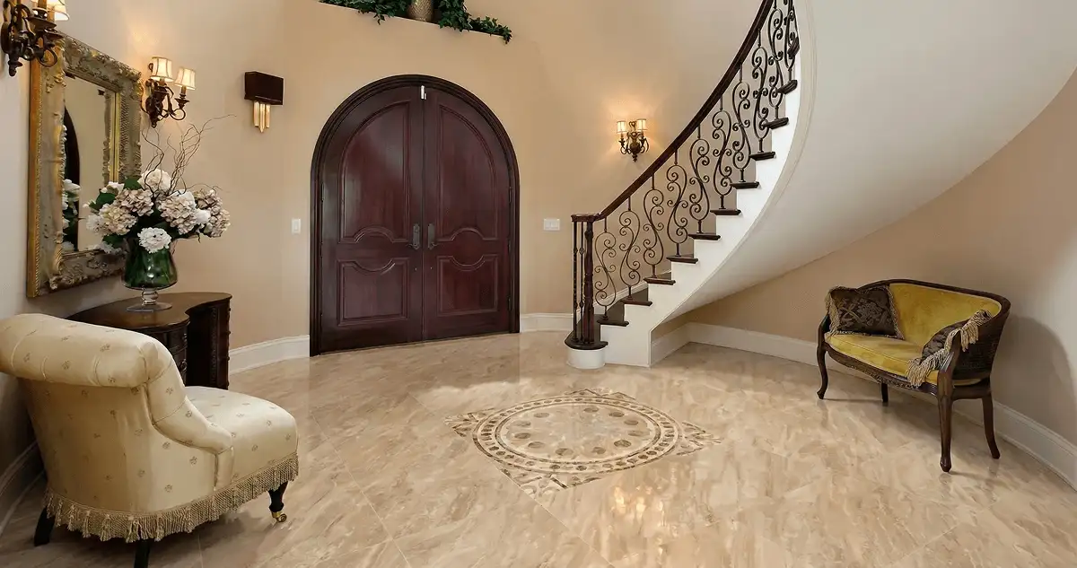 Entrance hall with professionally installed ceramic tile flooring in Baltimore MD