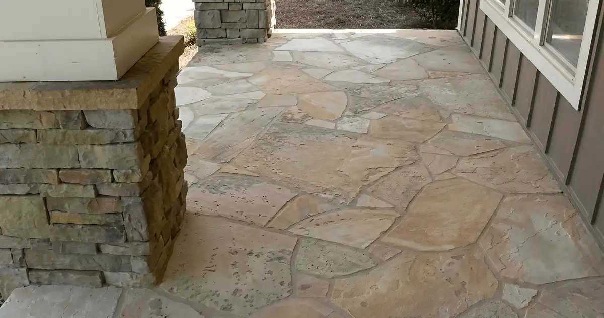 House entrance with professionally installed stone flooring in Baltimore MD